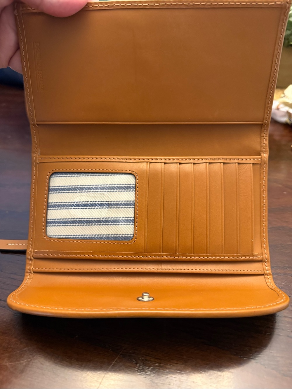Dooney & Bourke Tan Beacon & Woven Leather Continental Wallet - Picture 5 of 9